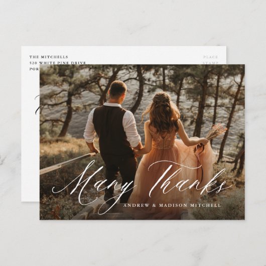 Romantische Kalligraphie Vielen Dank Foto vielen D Postkarte (Vorne/Hinten)