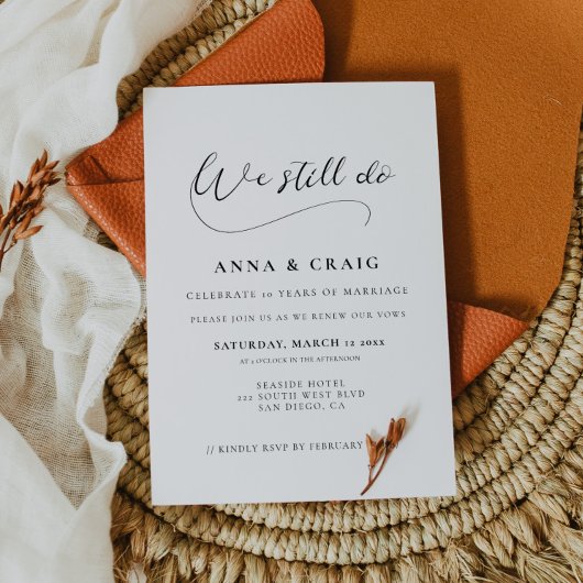 Romantische Kalligraphie Wir machen noch immer ein Einladung