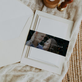 Romantische kalligraphische Dunkle Foto-Overlay-Ho Einladungsbanderole