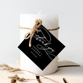 Romantische kalligraphische Dunkle Schwarze Hochze Geschenkanhänger