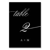 Romantische kalligraphische Hochzeit Nummer 2, sch Tischnummer (Vorderseite)