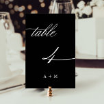 Romantische kalligraphische Hochzeit Nummer 4, sch Tischnummer<br><div class="desc">Tabelle 4. Bitte Karo alle verfügbaren Nummern. | Romantische und elegante Wirble Kalligraphie Hochzeitsfeier Tischnummer mit Initialen. Für eine weiter gehende Anpassung dieses Designs klicken Sie bitte auf den BUTTON BLAU DESIGN TOOL oben!</div>