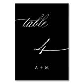 Romantische kalligraphische Hochzeit Nummer 4, sch Tischnummer (Vorderseite)