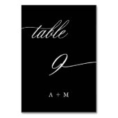Romantische kalligraphische Hochzeit Nummer 9, sch Tischnummer (Rückseite)