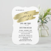 Romantische kalligraphische Hochzeit Pink Watercol Einladung (Stehend Vorderseite)