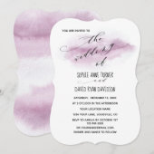 Romantische kalligraphische Hochzeit Pink Watercol Einladung (Vorne/Hinten)