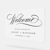 Romantische kalligraphische Hochzeit Willkommen Ma Acrylschild (Winkel)