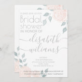 Romantische kalligraphische Rose Einladung (Vorne/Hinten)