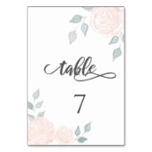 Romantische kalligraphische Rose Tischnummer (Rückseite)