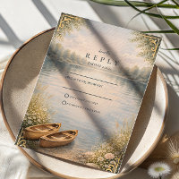 Romantische Kanu-See-Waldhochzeit