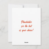 Romantische Karte (Rückseite)