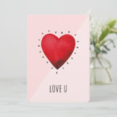 Romantische Karte Rotes Herz (Stehend Vorderseite)