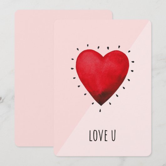 Romantische Karte Rotes Herz (Vorne/Hinten)