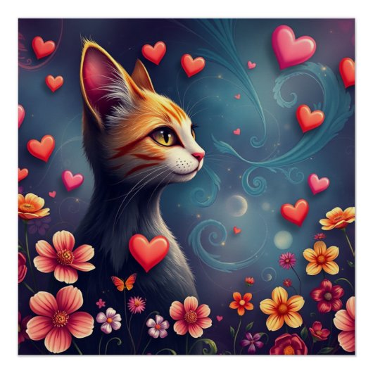 Romantische Katze Poster (Vorderseite)