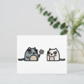 Romantische Katze Postkarte (Stehend Vorderseite)