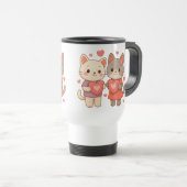 Romantische Katzen Herz Reisebecher (VorderseiteRechts)