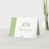 Romantische Katzen in der Liebe Gingham Wedding Dankeskarte (Rückseite)