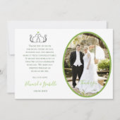 Romantische Katzen in der Liebe Hochzeit Paar Foto Dankeskarte (Vorderseite)