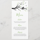 Romantische Katzen in Liebe Grün und Weiß Empfang Menükarte (Vorderseite)