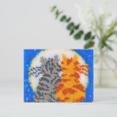 Romantische Katzen Latch Hook Postkarte (Stehend Vorderseite)