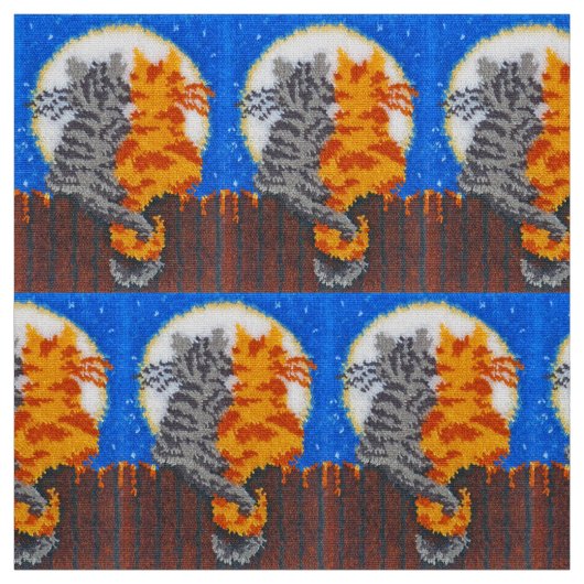 Romantische Katzen Latch Hook Stoff (Muster)