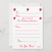 romantische Kerze in rotem Herzen Einladung (Rückseite)