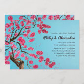 Romantische Kirschblüten Einladung Hochzeit (Vorne/Hinten)