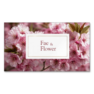 Romantische Kirschblüten Hellrosa Floral Magnetische Visitenkarte
