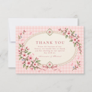 Romantische Kirschblüten-Hochzeit Dankeskarte