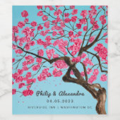 Romantische Kirschblüten Weinkarte Weinetikett (Einzelnes Label)