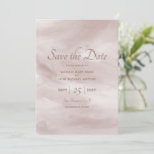Romantische Klassik Blush Pink Save the Date Karte (Stehend Vorderseite)