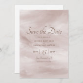 Romantische Klassik Blush Pink Save the Date Karte (Vorne/Hinten)