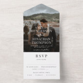 Romantische Klassik-Foto-Skript Hochzeit RSVP All In One Einladung (Innen Boden)