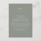 Romantische Klassik-Salbei-Mono-Hochzeit Begleitkarte (Vorderseite)