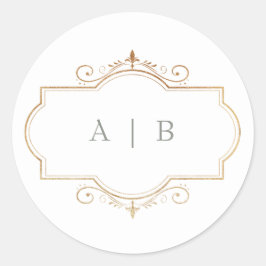 Romantische klassische goldene Mondfeier Runder Aufkleber