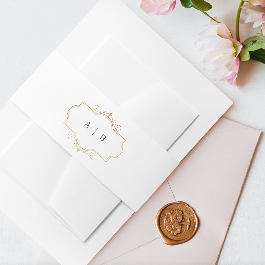 Romantische klassische Goldhochzeit Einladungsbanderole