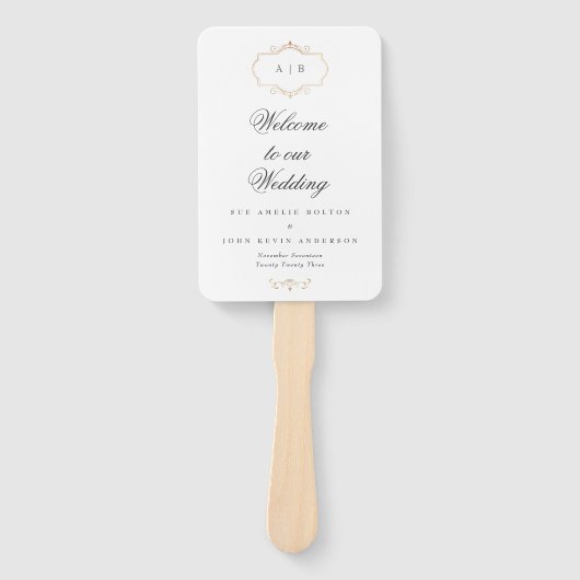 Romantische klassische Goldhochzeit Fächer (Vorderseite)