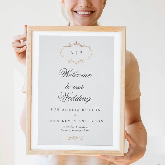 Romantische klassische Goldhochzeit Poster