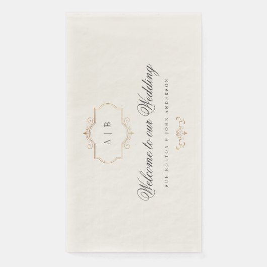 Romantische klassische Goldhochzeit Serviette (Vorderseite)