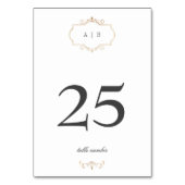 Romantische klassische Goldhochzeit Tischnummer (Vorderseite)