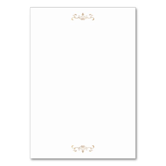 Romantische klassische Goldhochzeit Tischnummer (Rückseite)