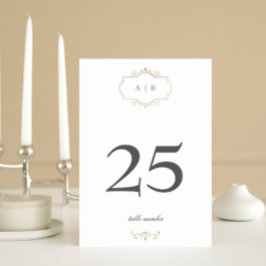 Romantische klassische Goldhochzeit Tischnummer