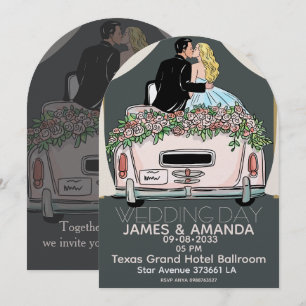 Romantische klassische Hochzeitseinladung für Paar Einladung