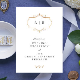 romantische klassische Mono-Hochzeit Begleitkarte