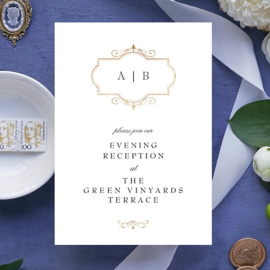 romantische klassische Mono-Hochzeit Begleitkarte