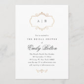 romantische klassische Mono-Hochzeit Einladung (Vorderseite)