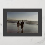 romantische klassische Mono-Hochzeit Folieneinladung (Rückseite)