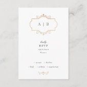 romantische klassische Mono-Hochzeit RSVP Karte (Vorderseite)