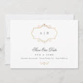 romantische klassische Mono-Hochzeit Save The Date (Vorderseite)