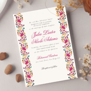 Romantische klassische Pearl Swan Floral Frame Wed Einladung